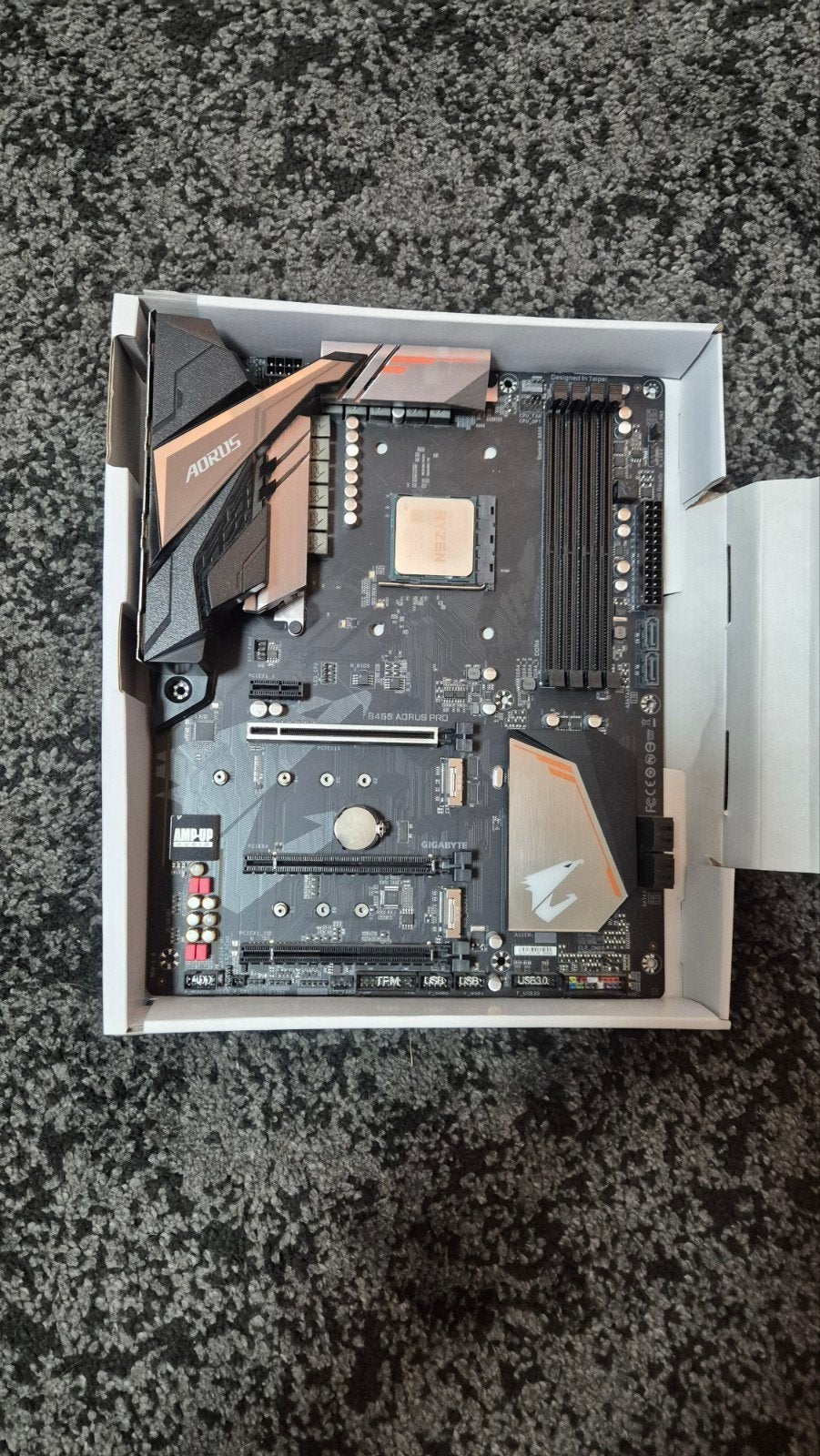 Gigabyte B450 Aorus Pro moederbord met AMD Ryzen 5 3600 CPU, Gebruikt, DDR4, AM4, Ophalen of Verzenden