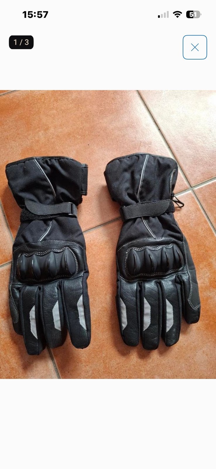 Motorhandschoenen zwart maat 10/XL, Motoren, Ophalen of Verzenden, Tweedehands, Handschoenen