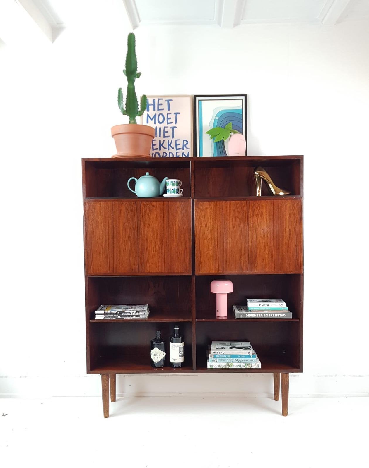 Vintage Deense kast | Omann jun wandkast palissander, Ophalen of Verzenden, Huis en Inrichting