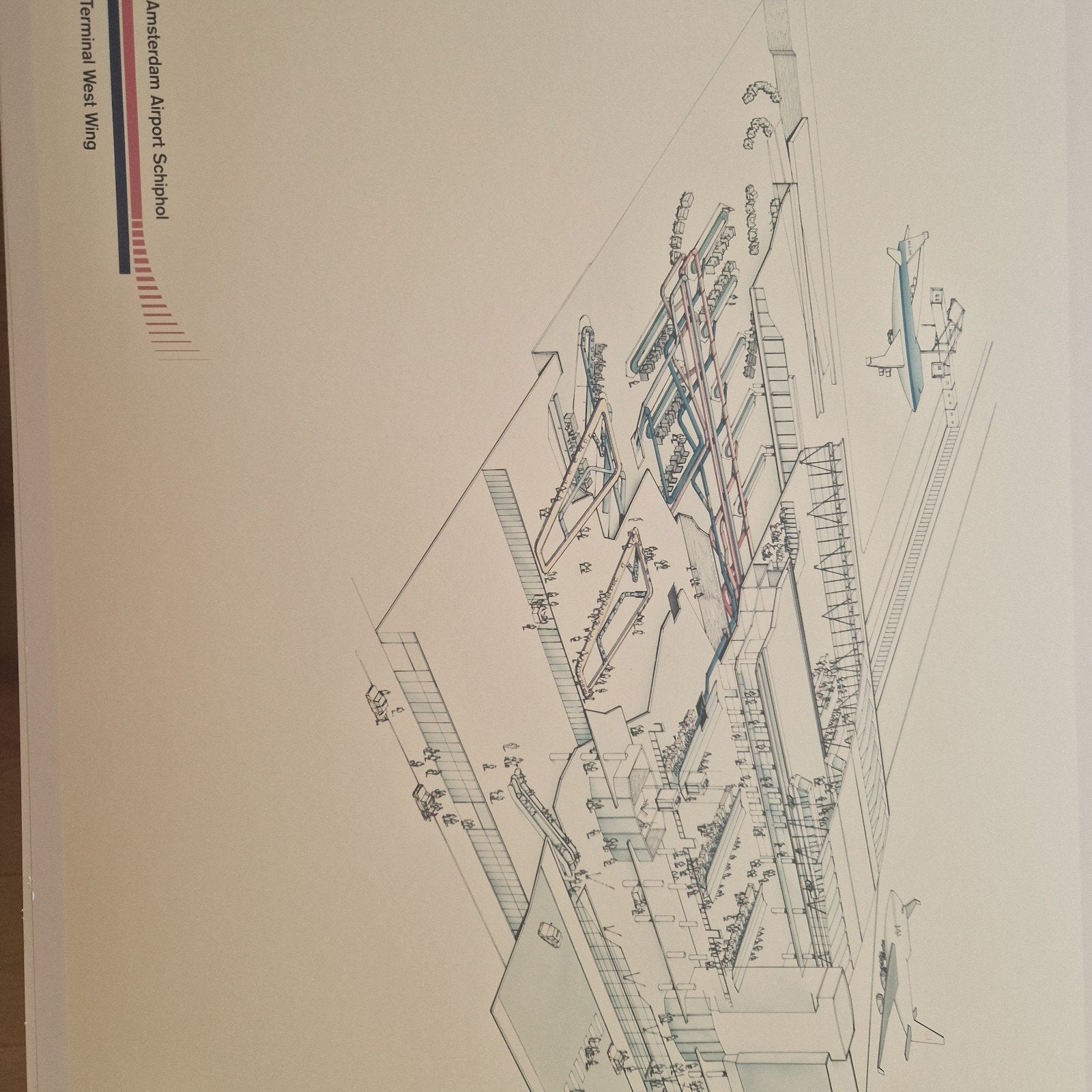 Plattegrond Amsterdam Airport Schiphol Terminal West Wing, Ophalen, Print, Print/reproductie
