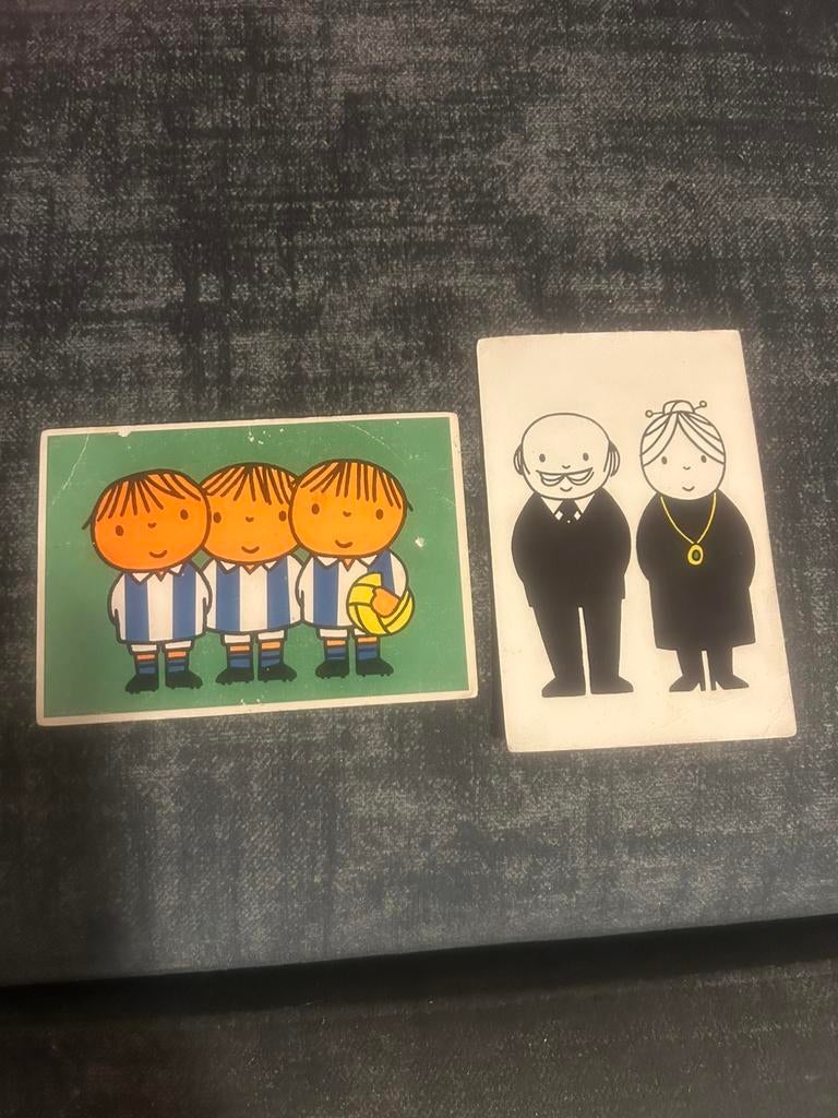 DICK BRUNA 2 unieke kaarten uit 1969 & 1977, Verzamelen, Ansichtkaarten | Themakaarten, Ophalen of Verzenden, 1960 tot 1980, Ongelopen