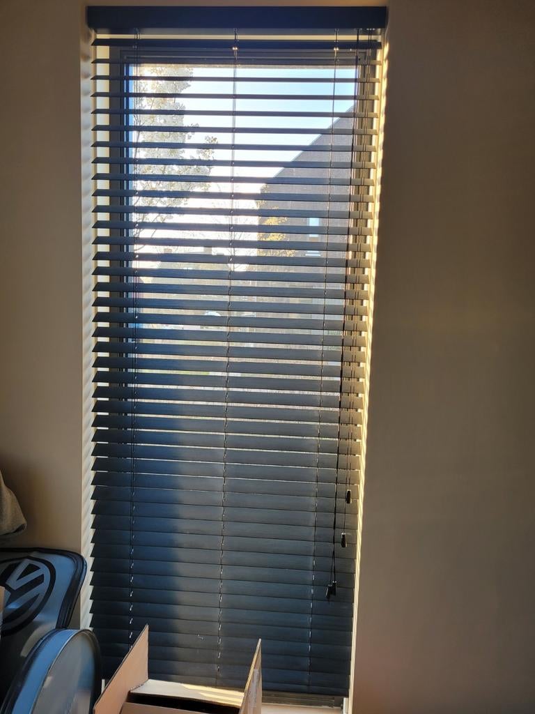 Jaloezen hout zwart bamboo, 200 cm of meer, Zwart, Zo goed als nieuw, 50 tot 100 cm