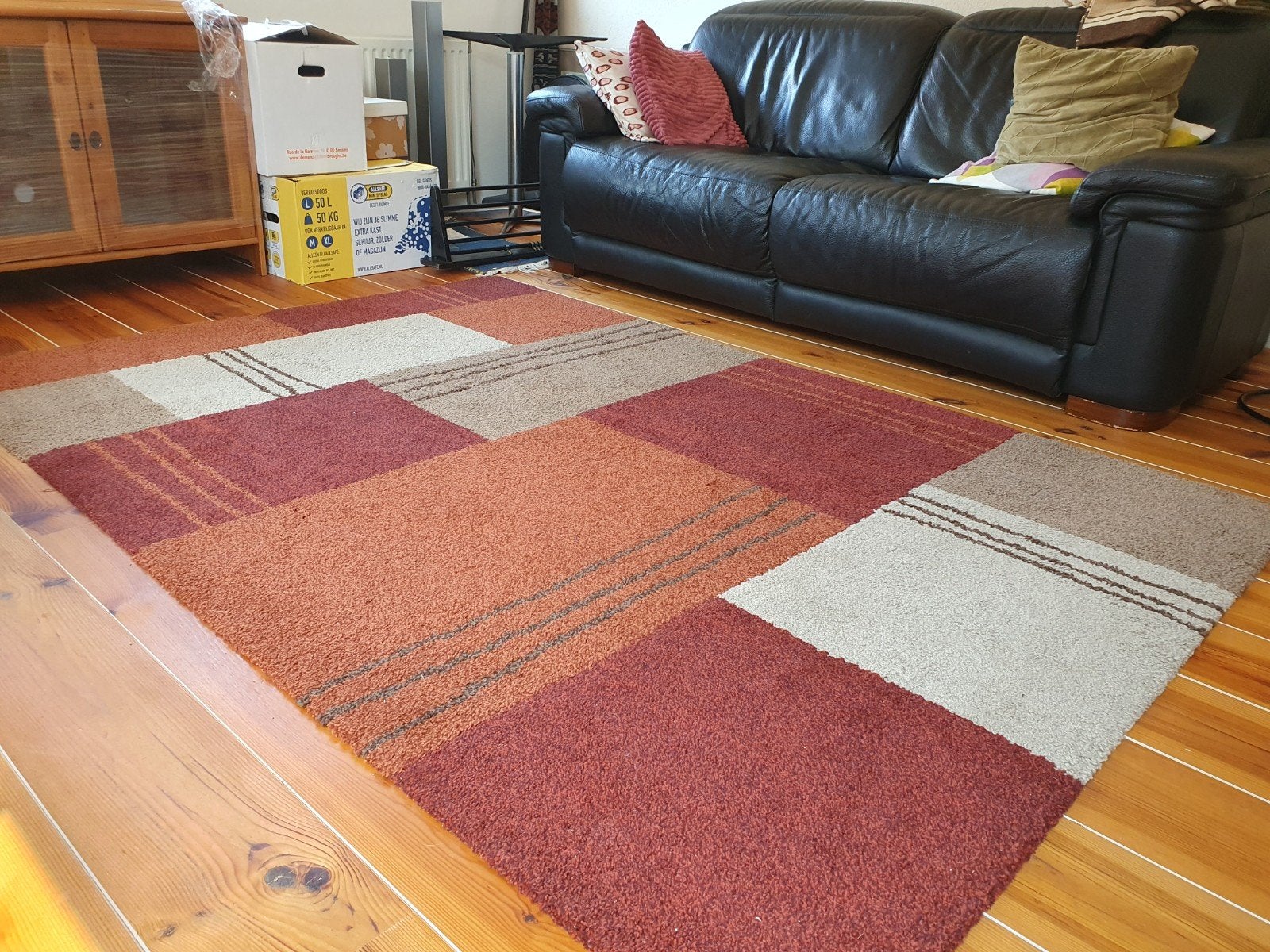 Vloerkleed Rood/Bruin/Beige 160 x 230, Ophalen, Rood, Gebruikt, 150 tot 200 cm