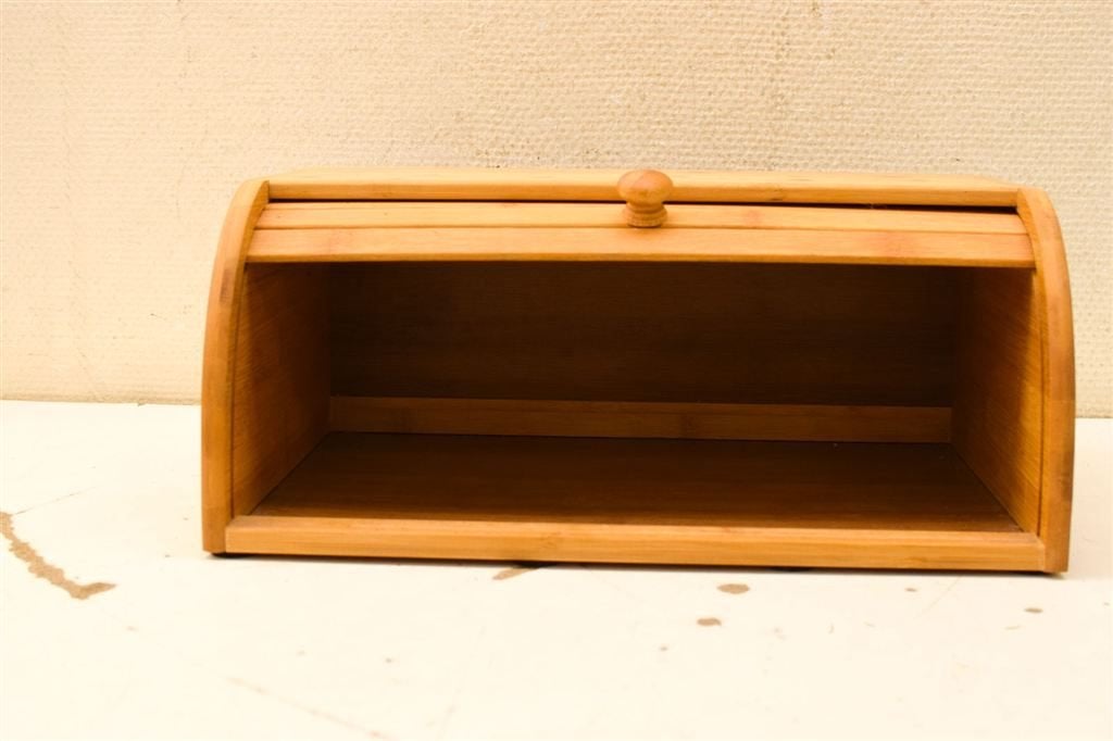 Houten Broodtrommel met roldeksel 50629, Ophalen of Verzenden, Gebruikt