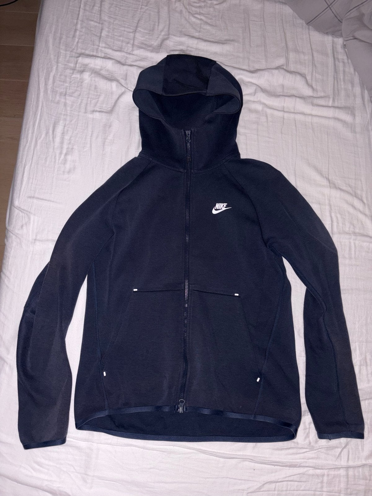 Nike Tech Fleece Hoodie - Donkerblauw - Maat S, Ophalen of Verzenden, Zo goed als nieuw, Maat 46 (S) of kleiner, Blauw