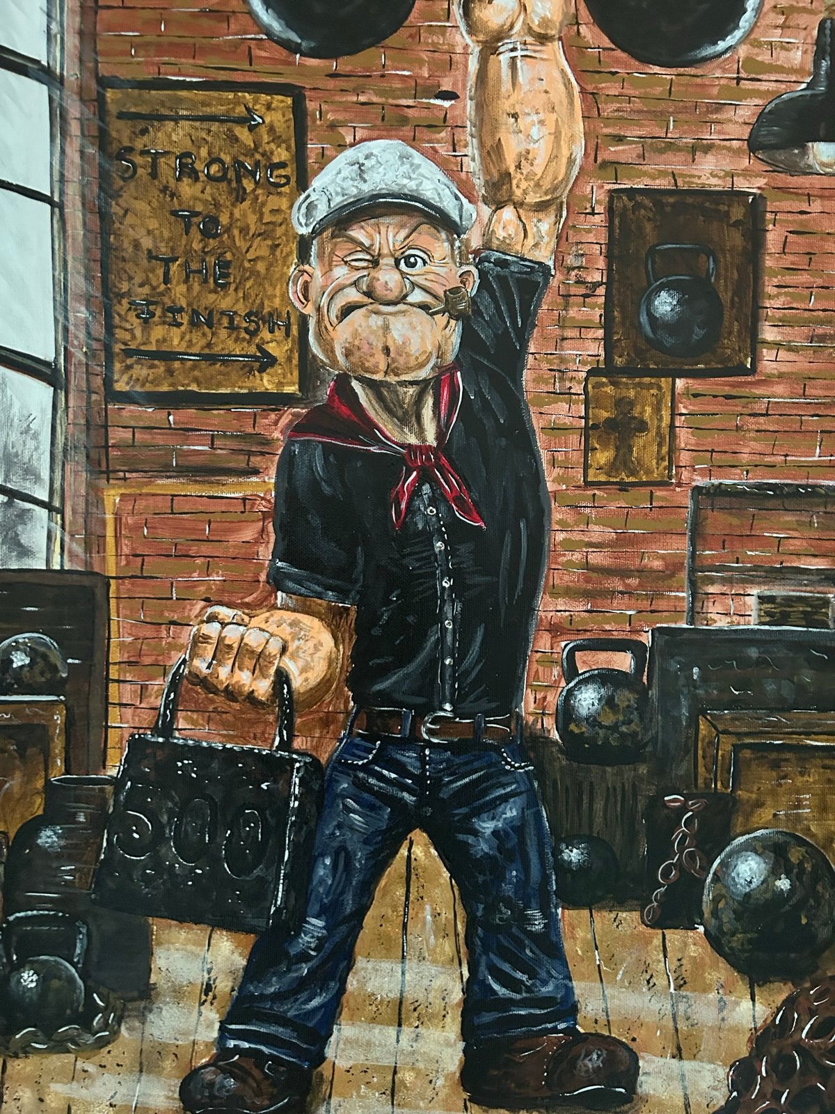 Popeye de Zeeman schilderij - Acryl op doek, Ophalen of Verzenden