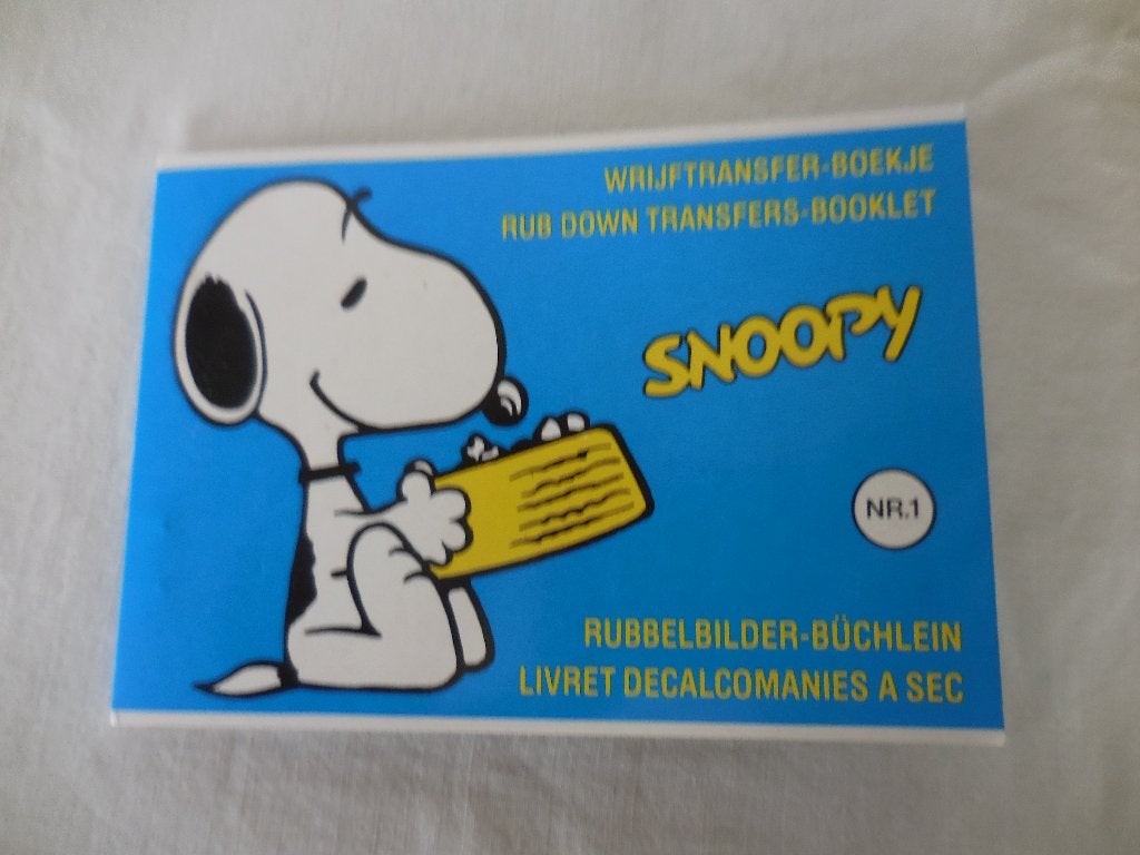 Snoopy Wrijftransfer-boekjes, Ophalen, Snoopy, Nieuw, Plaatje, Poster of Sticker