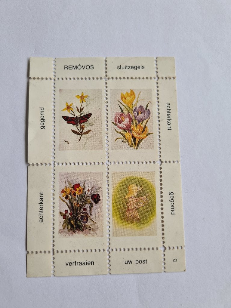 7871 sluitzegel velletje removos bloemen, Verzenden, Dier of Natuur