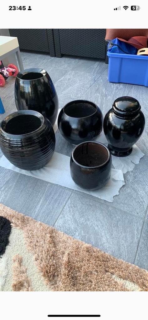 Vaazen Bloem poten 5 stuk €10, Tuin en Terras, Bloempotten, Ophalen, Kunststof, Gebruikt, Rond