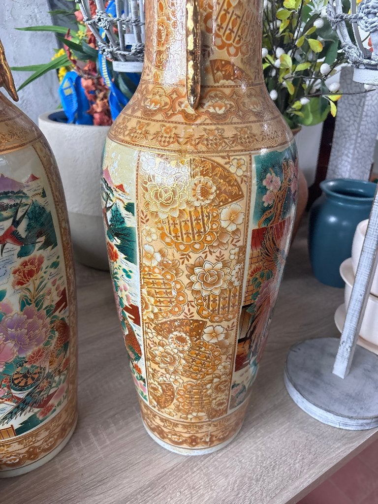Set Chinese vazen porselein Satsuma stijl goud decoratie, Ophalen