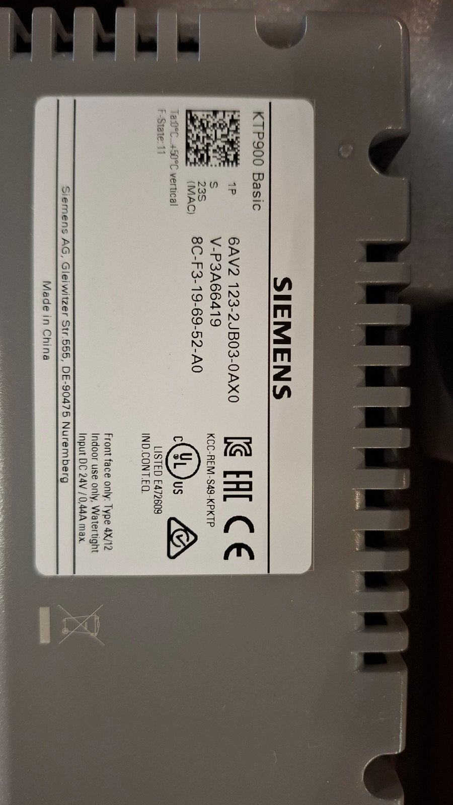 Siemens SIMATIC KTP900 Basic Touch Panel 6AV2123-2JB03-0A, Ophalen of Verzenden, Nieuw