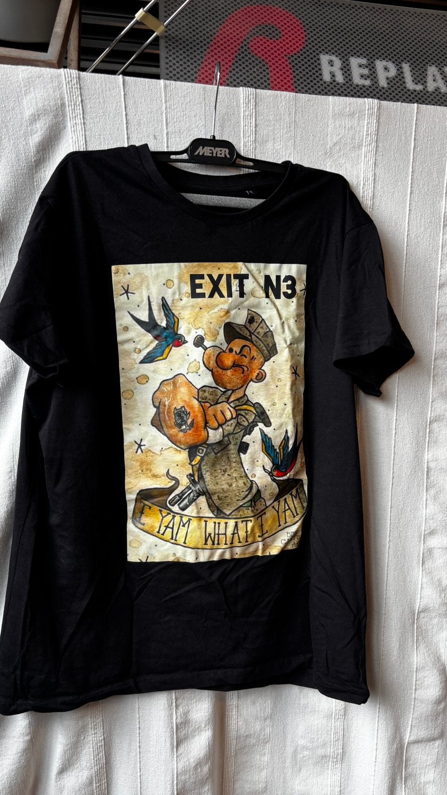Zwart T-shirt, shirt Popeye XL, nieuw!, Kleding | Heren, ., Zwart, Maat 56/58 (XL), Ophalen of Verzenden