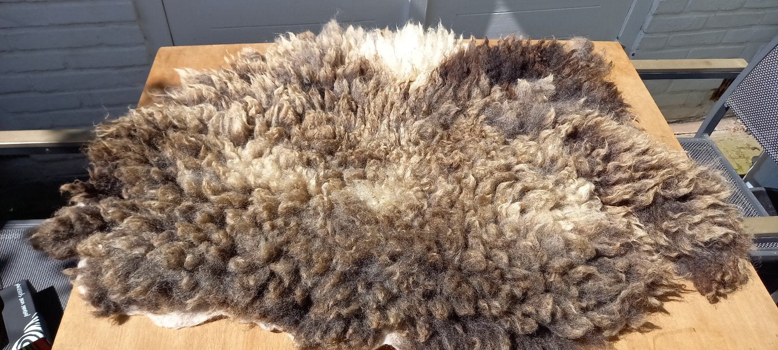 gevilte vacht, Blauwe Texelaar schaap, wollen rug, 80x110 cm, Ophalen of Verzenden, Nieuw, Gebruiksvoorwerp, Wolvilt