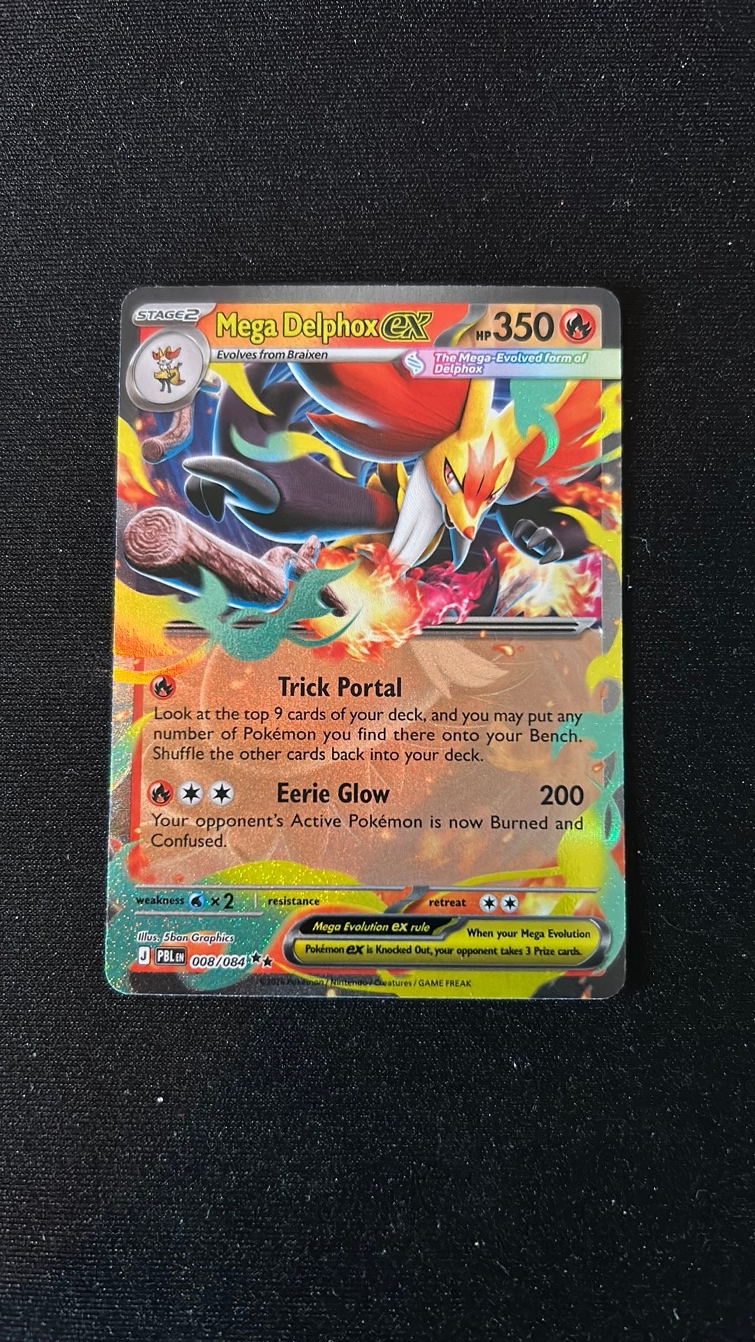 Mega Delphox EX, Ophalen of Verzenden, Nieuw, Losse kaart, Foil