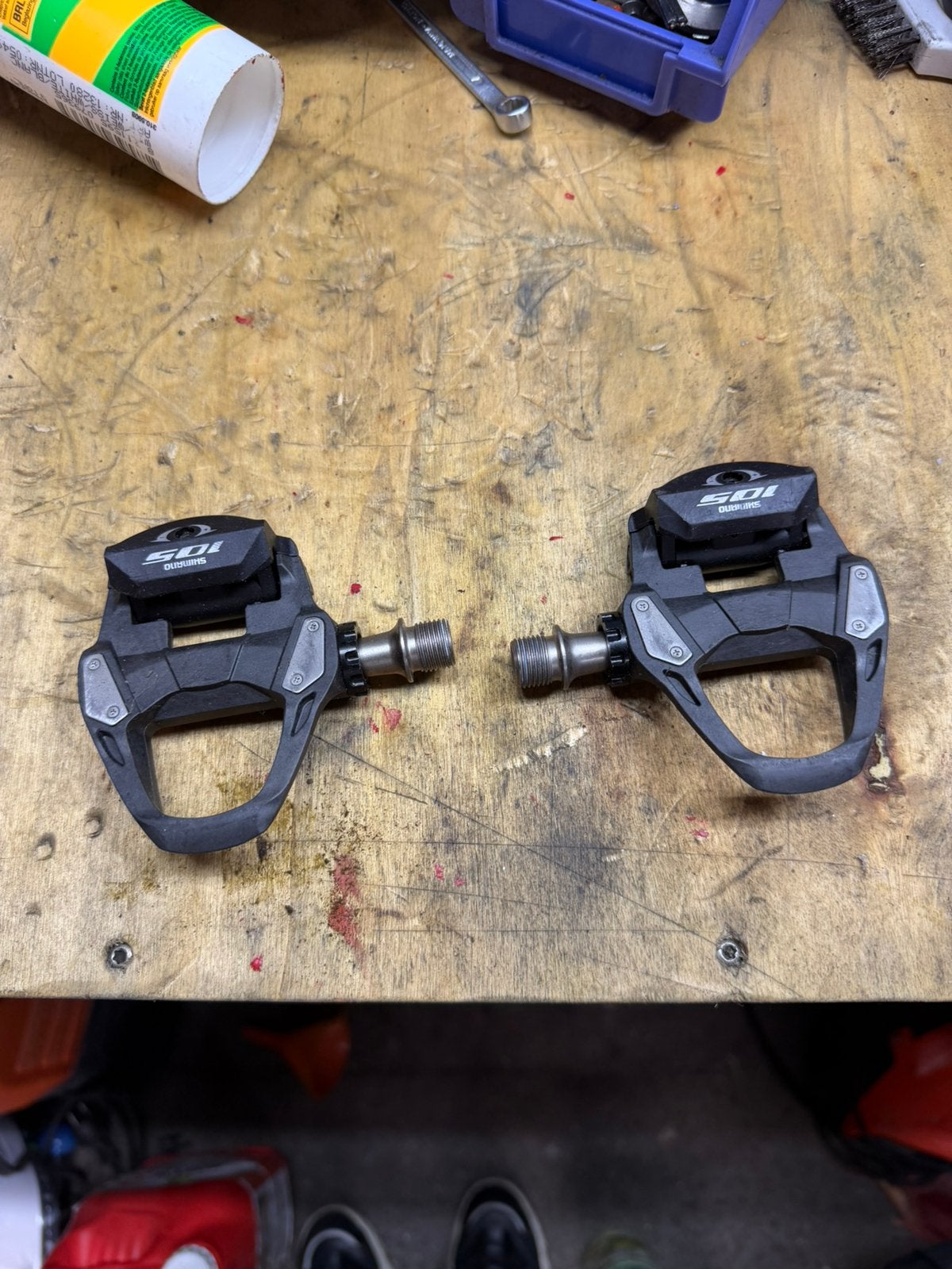 Shimano 105 SPD-SL Pedalen - Gebruikt, Crankstel of Pedalen, Gebruikt, Overige materialen, Ophalen of Verzenden