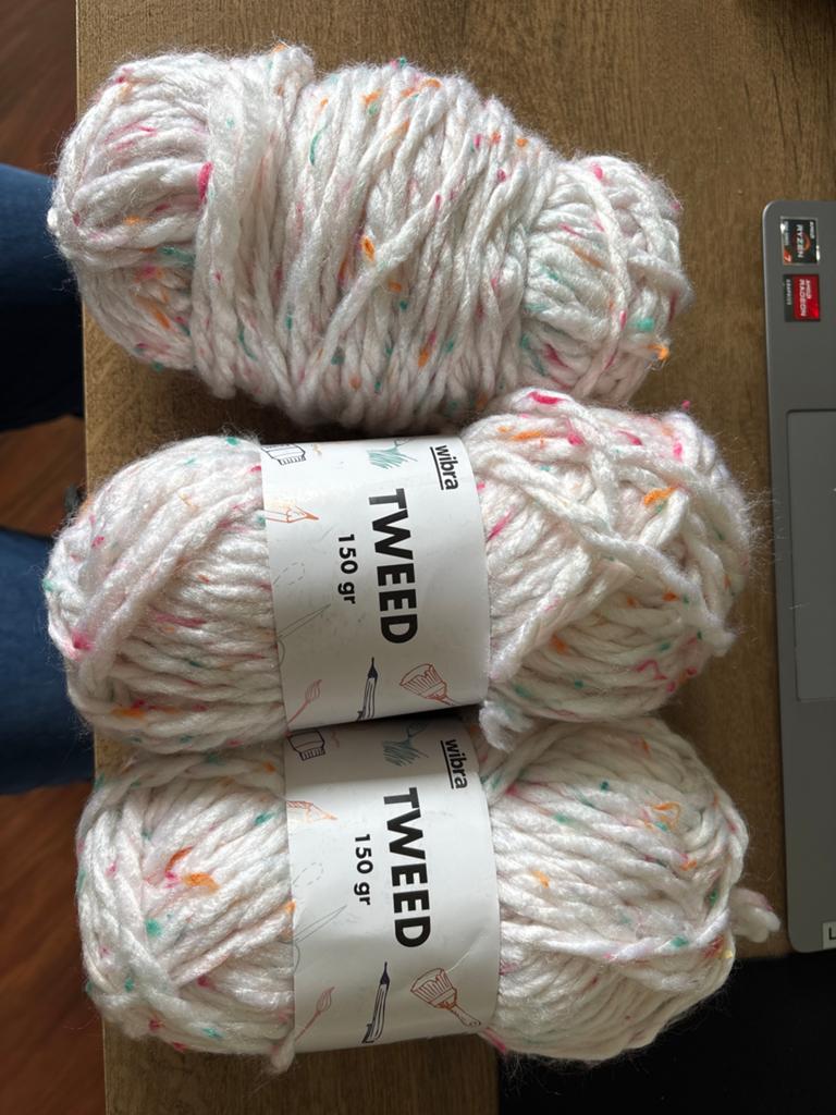 Wibra Tweed Wol - 3 bollen van 150 gr, Hobby en Vrije tijd, Breien en Haken, Ophalen of Verzenden, Nieuw, Breien of Haken, Wol of Garen