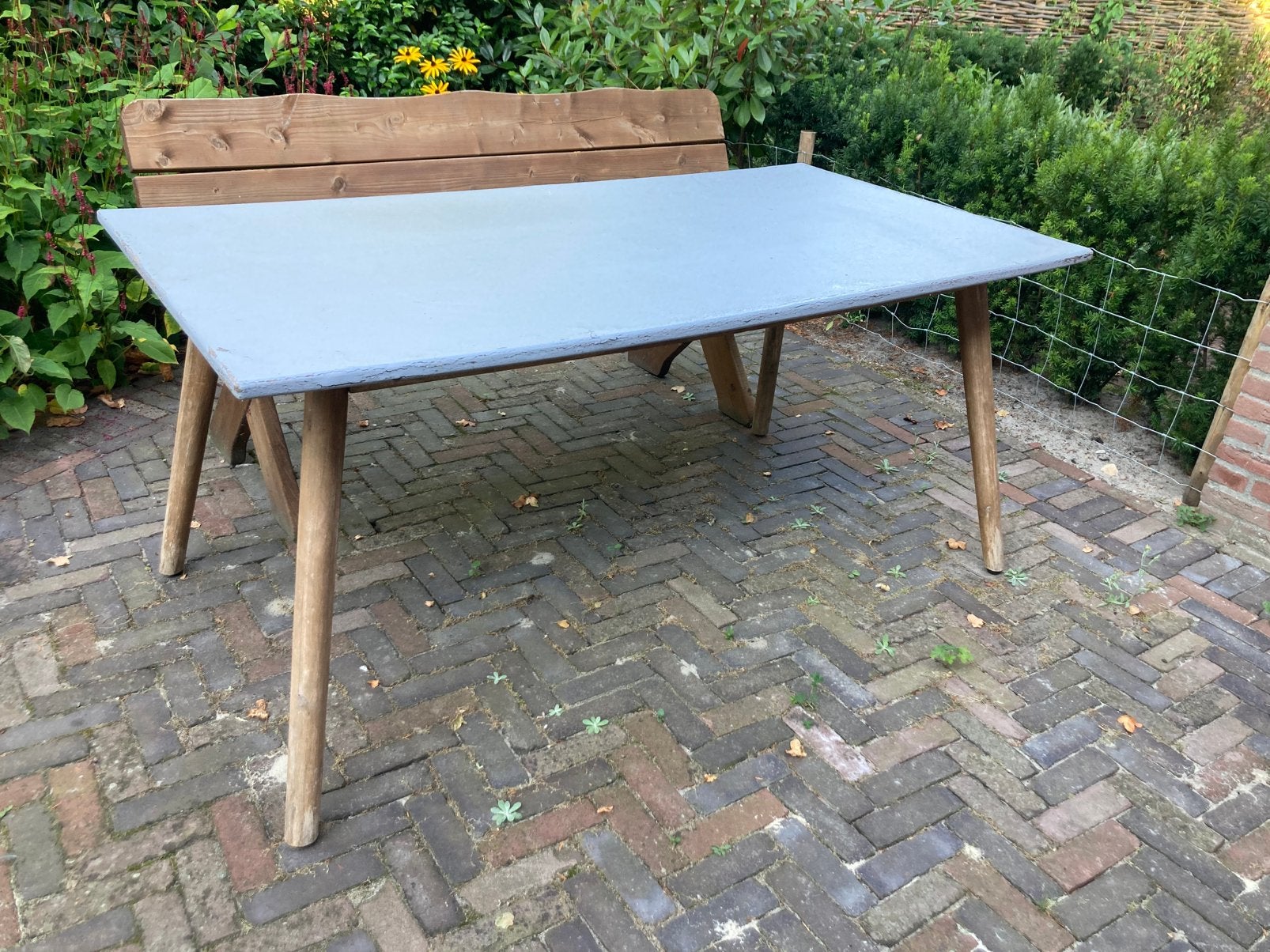 Tuintafel, Ophalen, Gebruikt, Rechthoekig, Hout