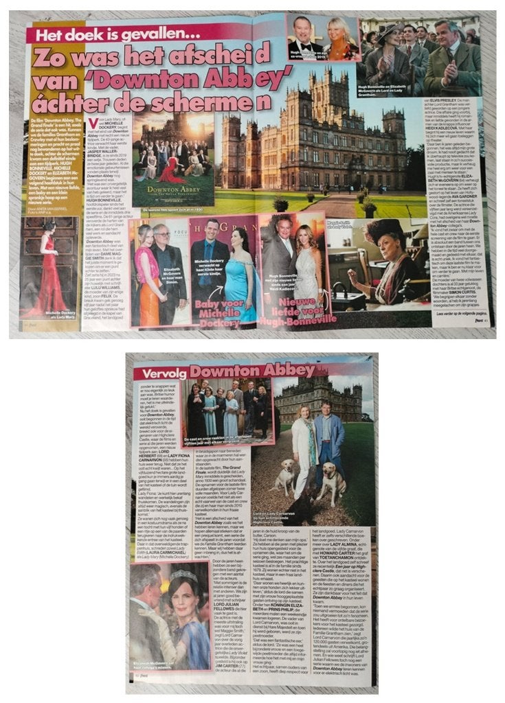Downtown Abbey 2-pagina tellend artikel Privé tijdschrift, Verzenden, Gebruikt, Tv, Overige typen