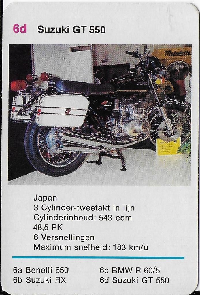 M116 motorkaartje suzuki gt 550 ( 6d ), Verzenden, Zo goed als nieuw, Motoren