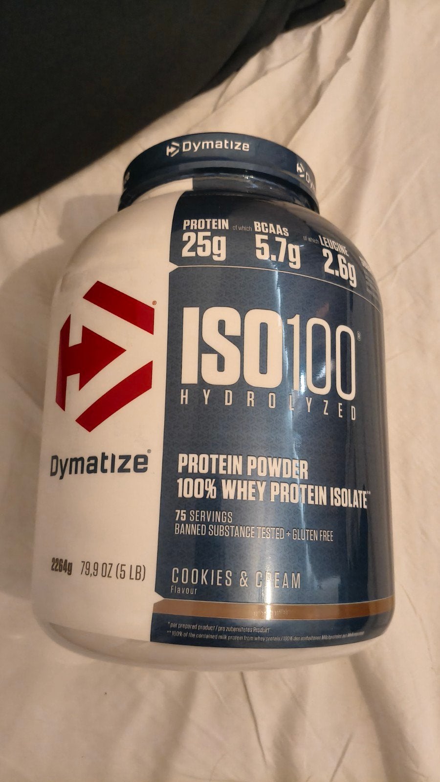 Dymatize ISO100 Eiwitpoeder Cookies & Cream 2.2kg, Sport en Fitness, Gezondheidsproducten en Wellness, Ophalen, Nieuw, Poeder of Drank