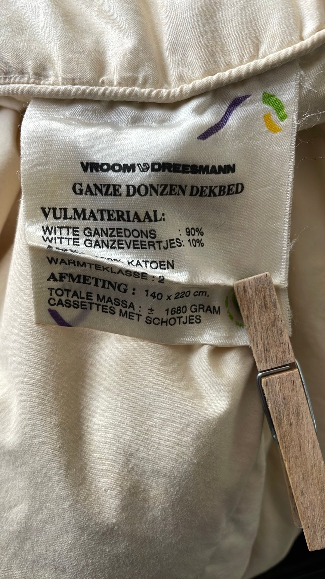 Ganzendons dekbed 140x220, Ophalen, Wit, Tweepersoons, Deken of Dekbed