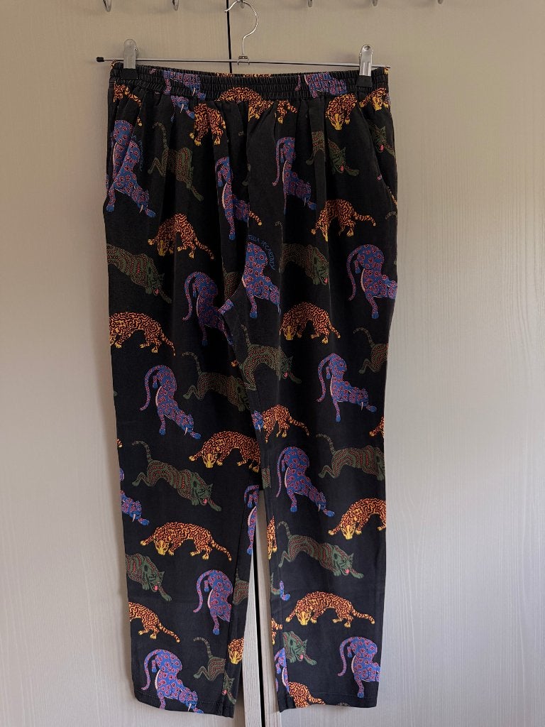 stella mccartney printed silk pants broek | it42, Kleding | Dames, Verzenden, Zwart, Zo goed als nieuw, Maat 36 (S)