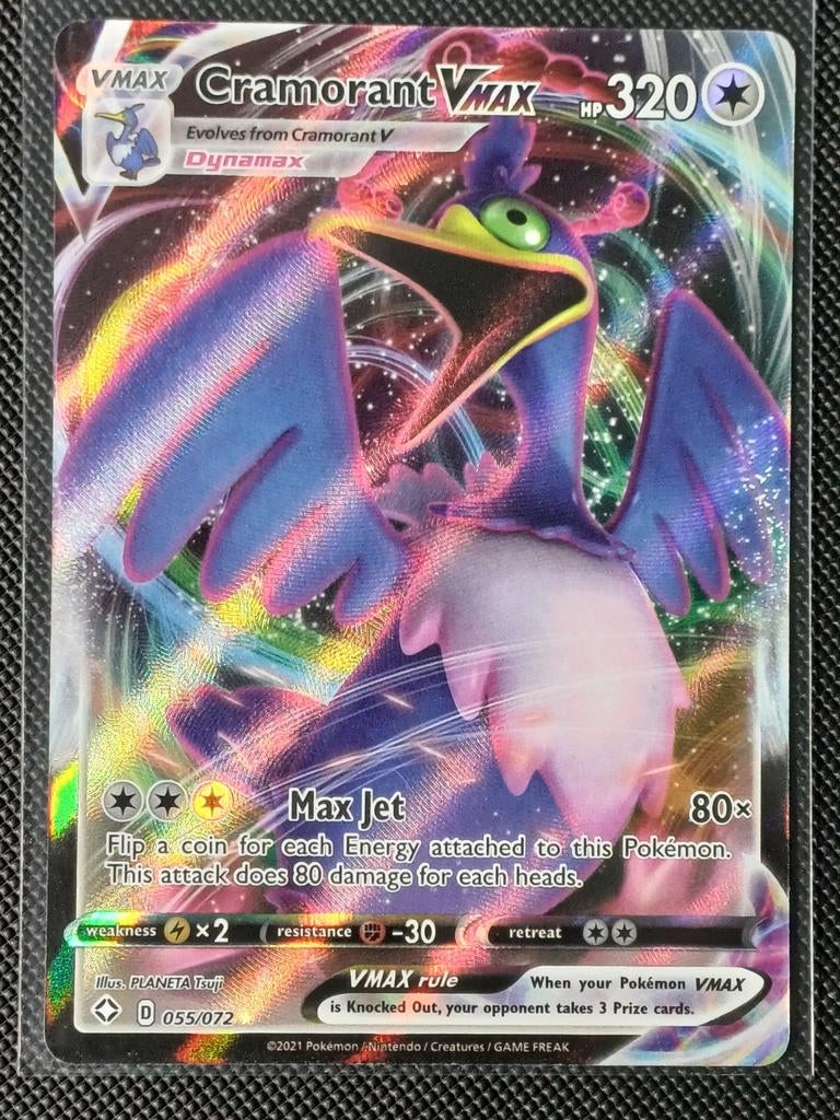Cramorant VMAX 055/072 Shining Fates Pokémon Kaart, Ophalen of Verzenden, Zo goed als nieuw, Losse kaart, Foil