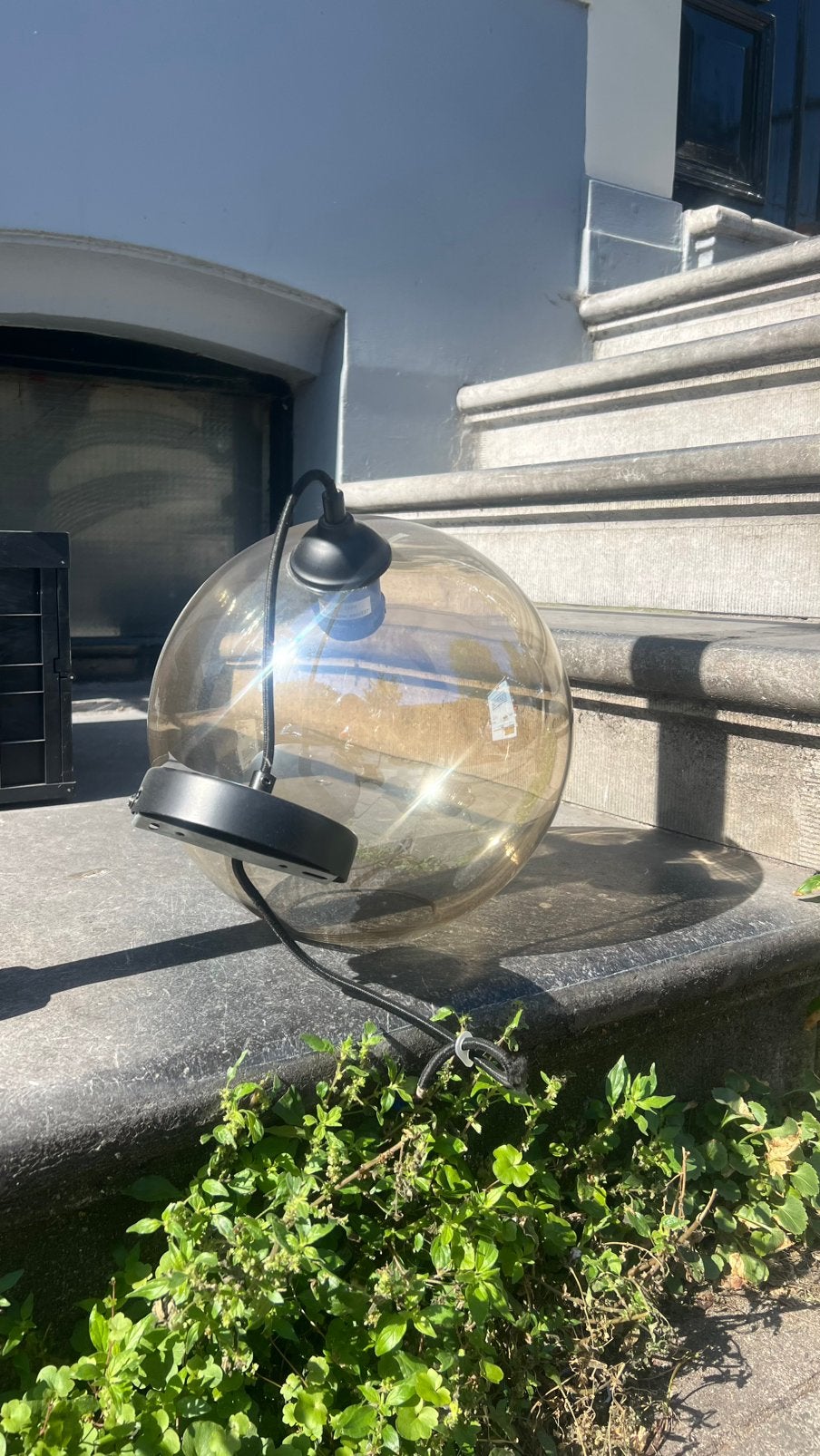 Lamp glazen bol, Huis en Inrichting, Ophalen of Verzenden
