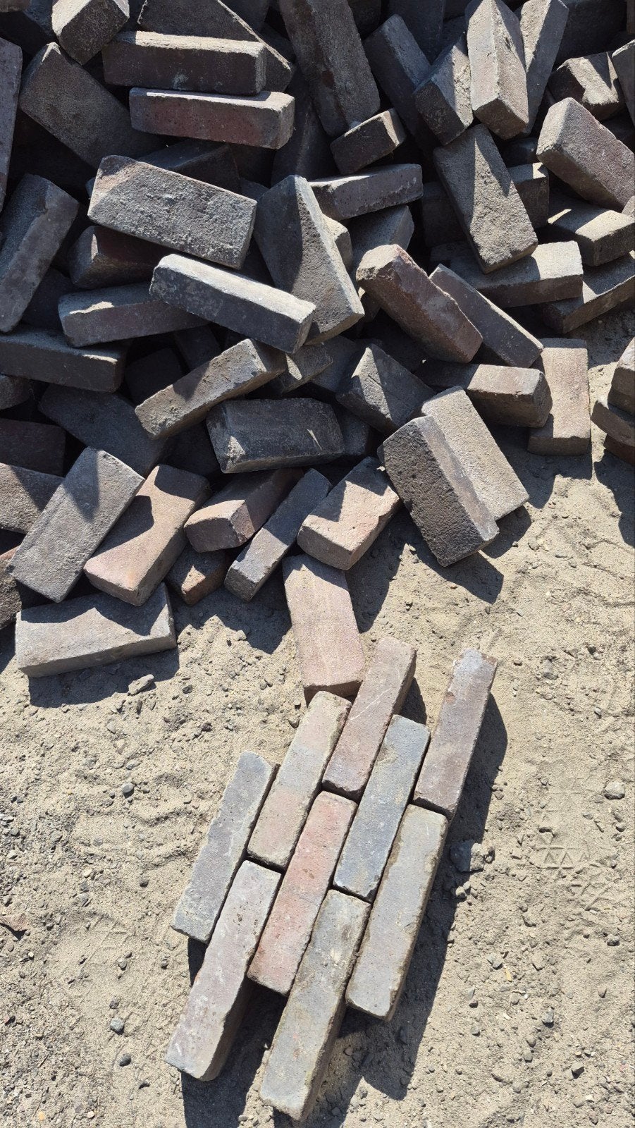 ✅️🧱9.5 M2 GEBAKKEN WAALTJES.  VIJFDUIMERS, Tuin en Terras, Tegels en Klinkers, Ophalen of Verzenden, Gebruikt, Keramiek, Klinkers