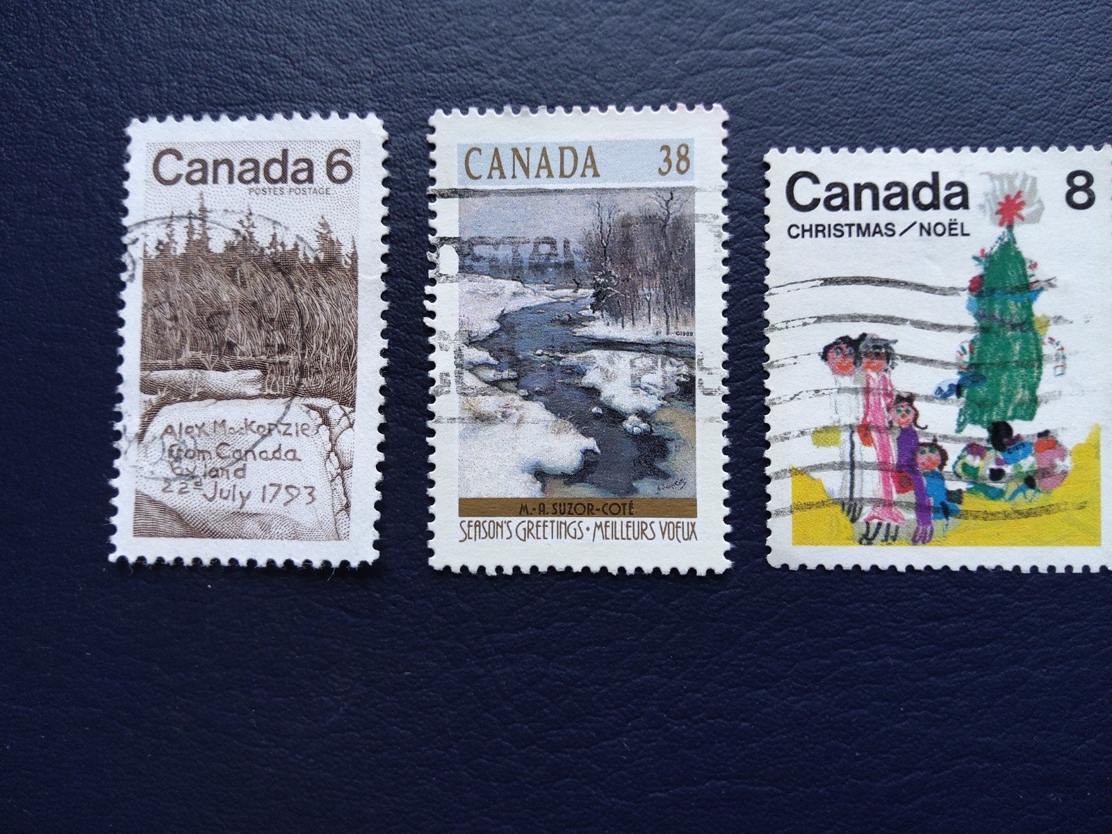 Set van 3 Canadese postzegels: Alex Mackenzie, Winter, Kerst, Ophalen of Verzenden