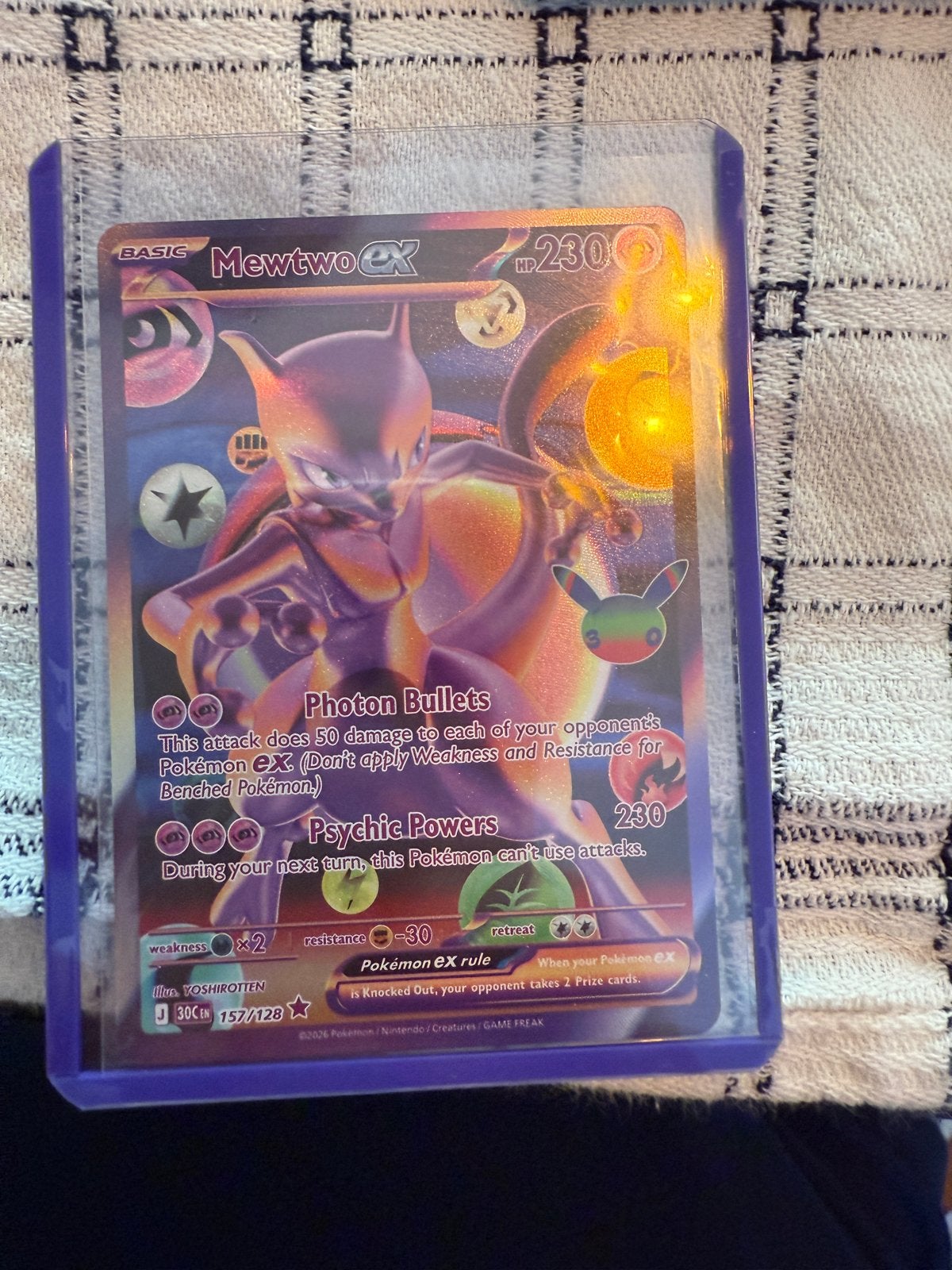 Mewtwo EX Pokémon Kaart - Full Art 157/128, Hobby en Vrije tijd, Ophalen of Verzenden, Nieuw, Losse kaart, Foil