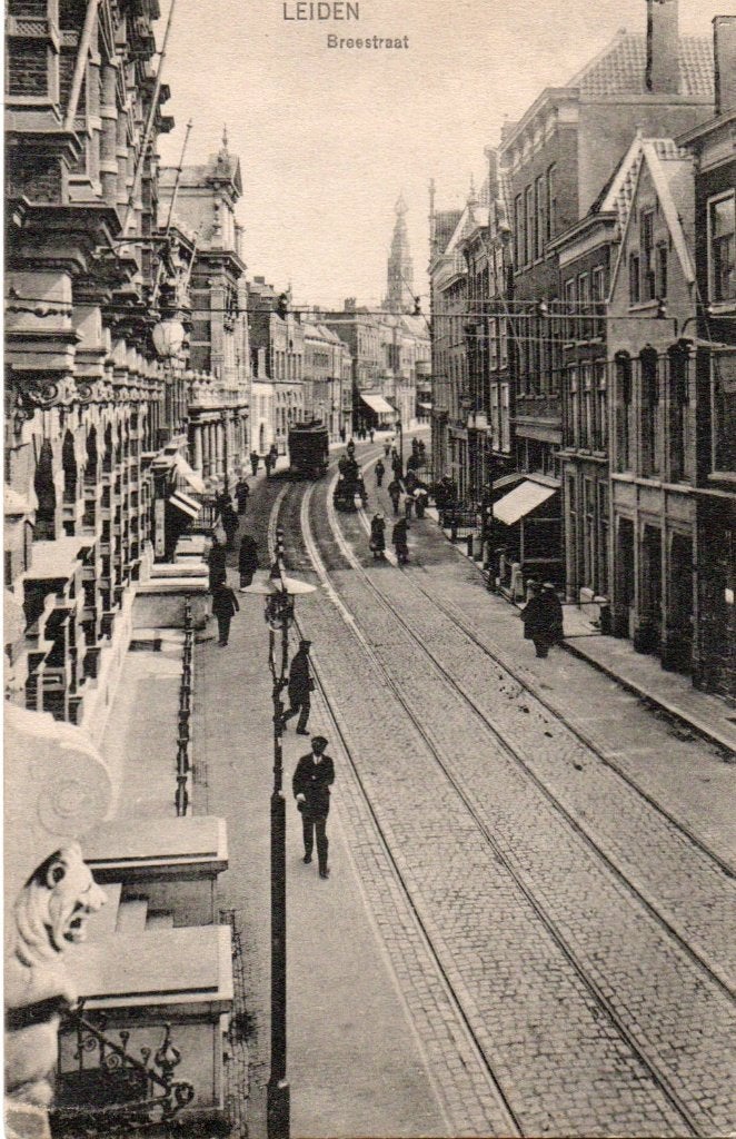 Leiden, Breestraat met Tram. 5071, Verzenden, Voor 1920, Gelopen, Zuid-Holland