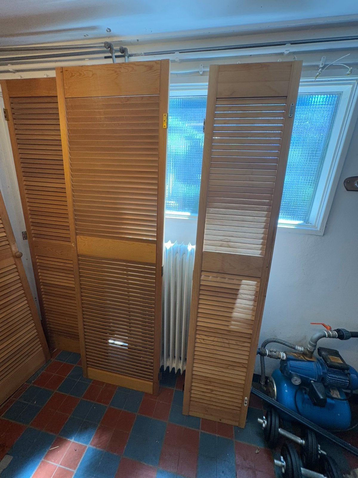 4x Houten Louvre deuren - Grote mooie deuren Z.G.A.N-Vintage, Doe-het-zelf en Verbouw, Deuren en Horren, Ophalen, Binnendeur, 200 tot 215 cm