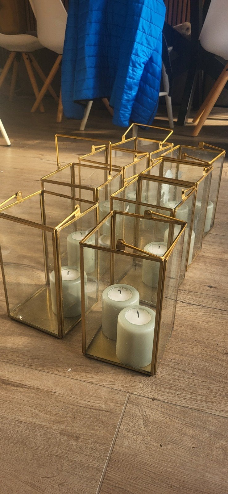 Bruiloft decoratie: windlichten, vazen, kaartenrek, ezel, Ophalen