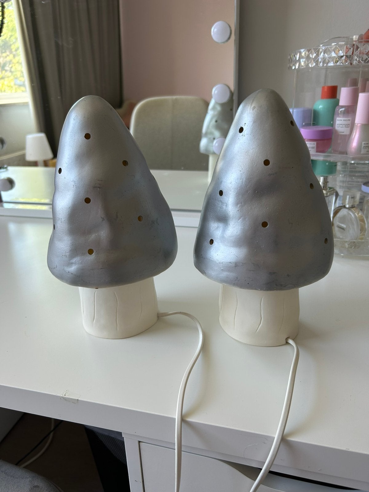 2 Heico (kinder) lampen, paddenstoel, Kunststof, Gebruikt, 20 cm, Met schakelaar