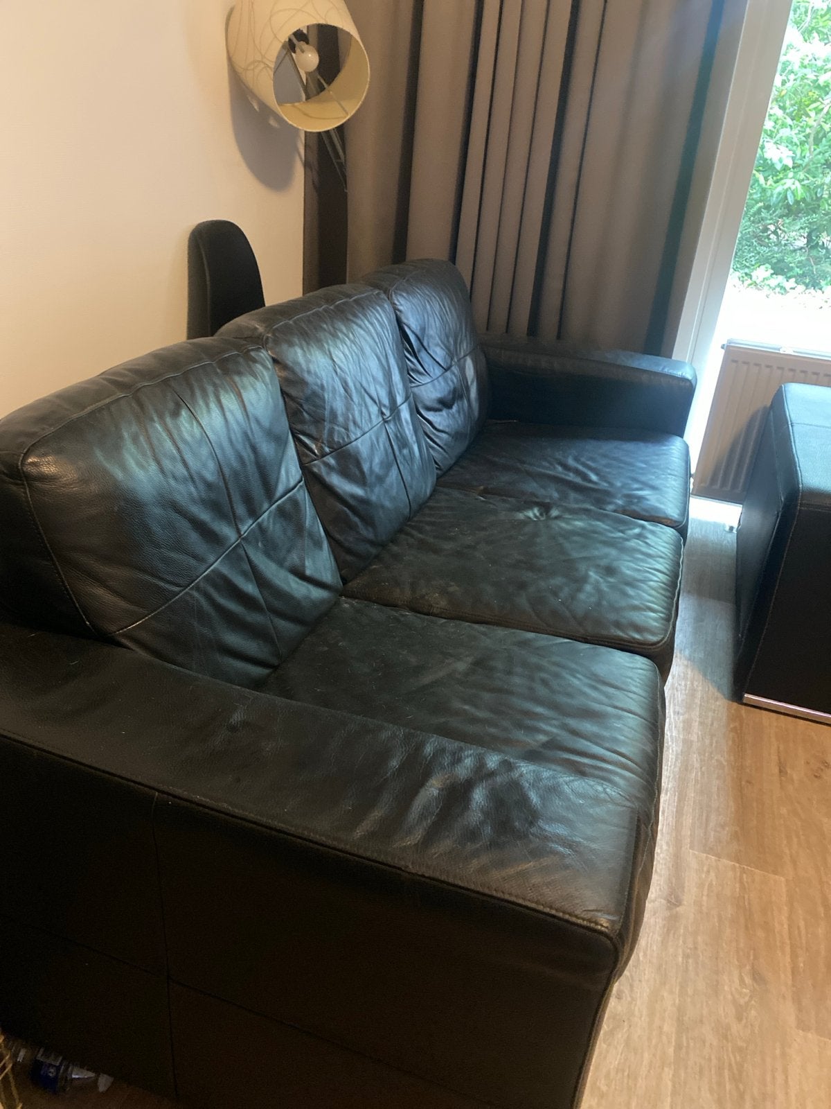 Leren bank, gratis ophalen, Ophalen, Gebruikt, 150 tot 200 cm, Driepersoons