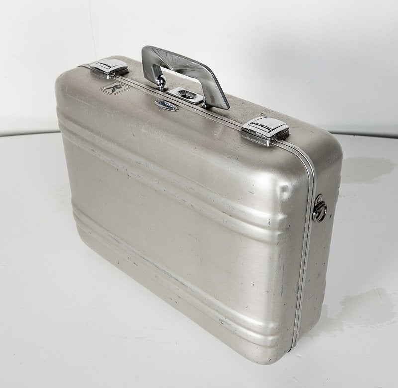 Vintage Zero Halliburton aluminium koffer, jaren ’90, Gebruikt, Slot, Minder dan 50 cm, Ophalen of Verzenden