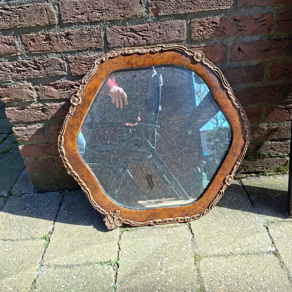 Vintage 6-kantige spiegel uit de jaren '40, Ophalen, Minder dan 50 cm