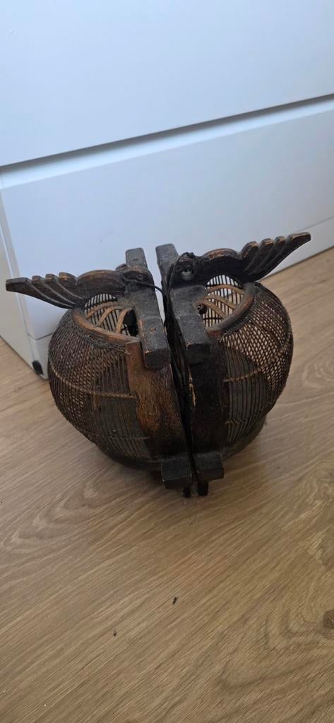 Indonesische vogelhuisje aziatische kooitje hout, Ophalen, Gebruikt