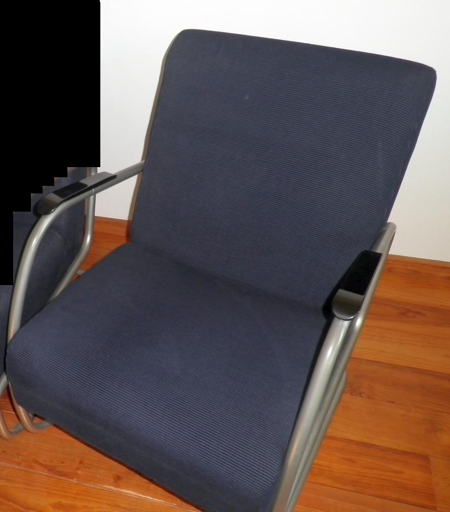 Aangeboden t.e.a.b stalen buis fauteuil., Ophalen, Fauteuils, Gebruikt, 75 tot 100 cm