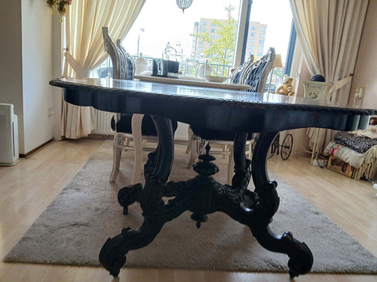 antieke tafel, Ophalen, Gebruikt, Ovaal, 50 tot 100 cm