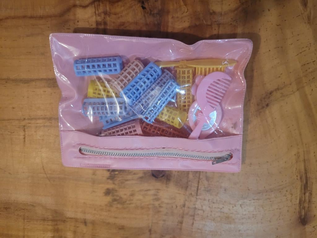 Vintage Krulspelden Set Fleur/Barbie - Roze Etui, Ophalen of Verzenden