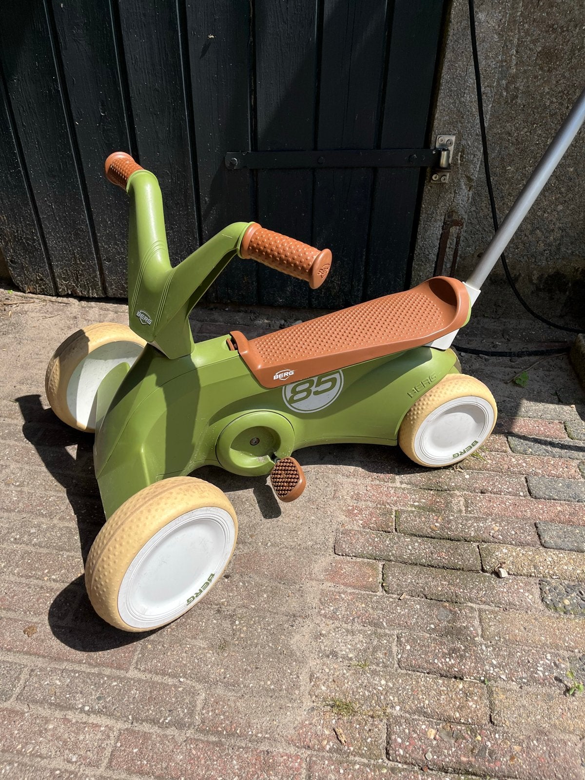 BERG loopfiets groen met duwstang, Ophalen, Gebruikt, Loopfiets