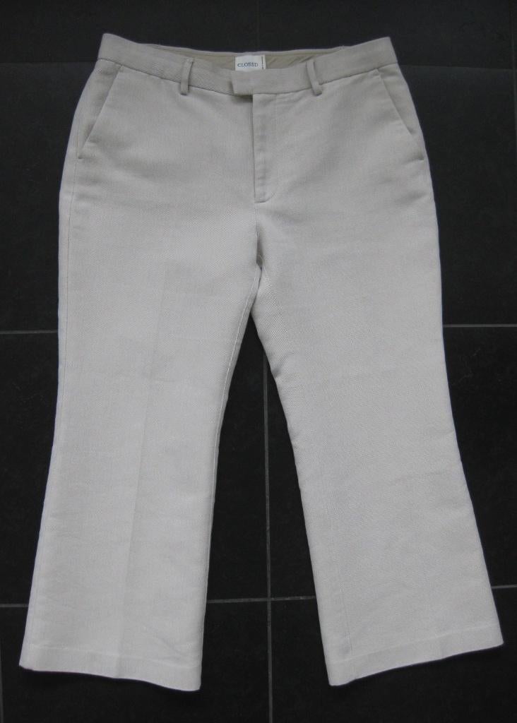 Closed broek, pantalon, 3/4e lang, crème, maat 32 , maat 40, Maat 38/40 (M), Ophalen of Verzenden, Zo goed als nieuw, Driekwart