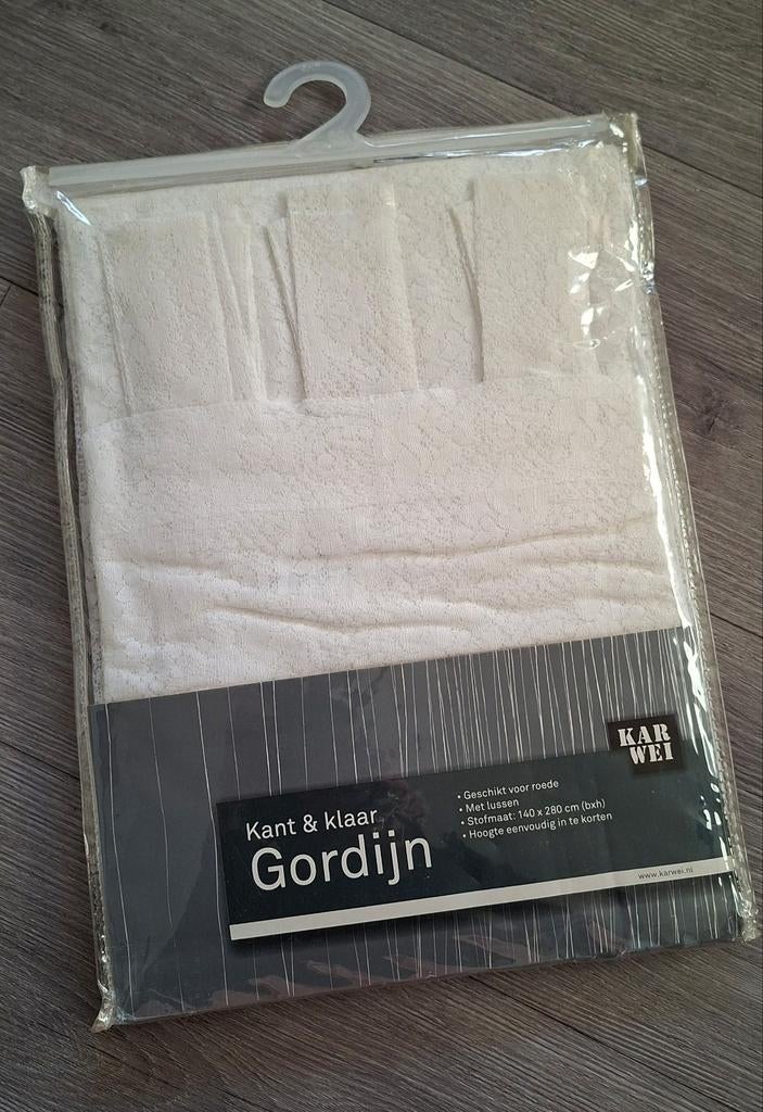 Off white Kant en klaar gordijn geschikt voor roede, Ophalen of Verzenden, Nieuw, 200 cm of meer