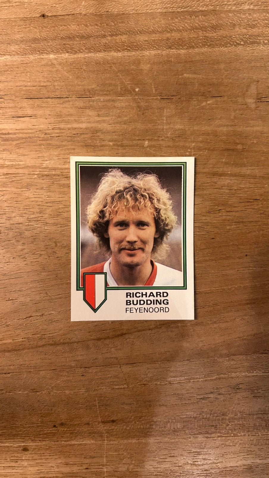 Panini Voetbal 81 plaatje Richard Budding Feyenoors, Verzenden, Zo goed als nieuw, Sticker