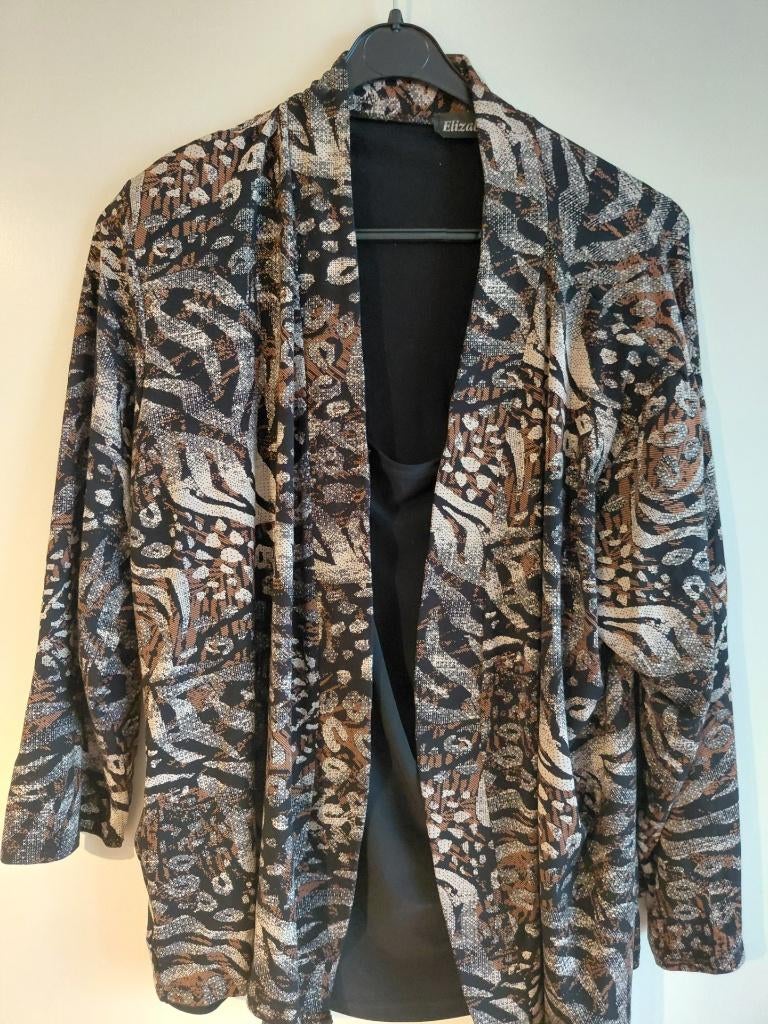 Top XL Elizabeth bruin zwart wit, Overige kleuren, Maat 46/48 (XL) of groter, Ophalen of Verzenden, Zo goed als nieuw