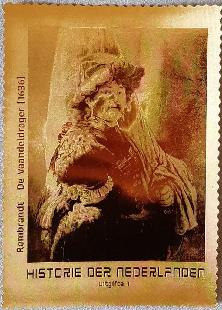2021 Goud-Certificaat +Ansichtkaart-Vaandeldrager Rembrandt, Verzenden, Na 1940, Postfris