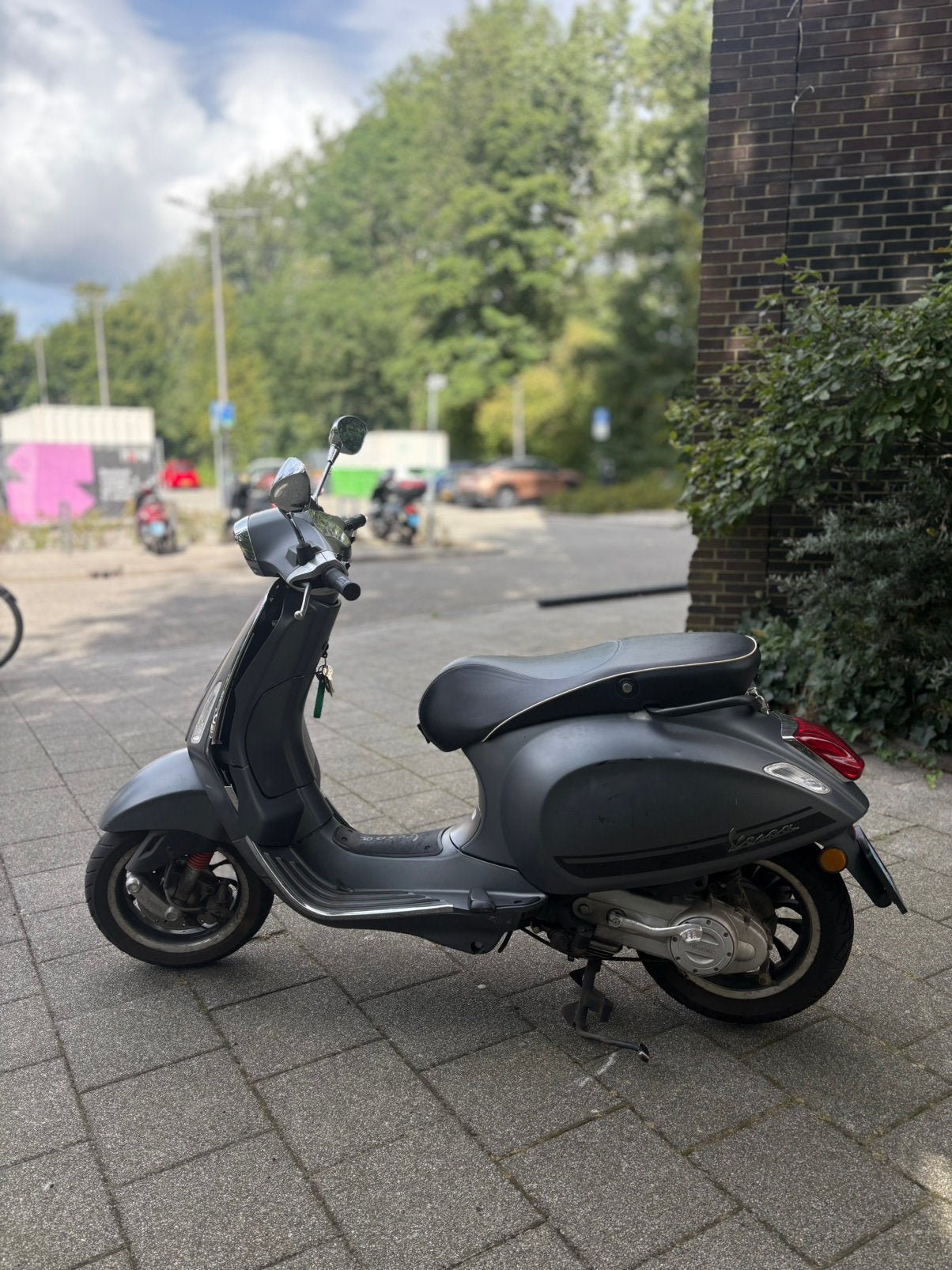 Vespa Sprint Piaggio 2016 Blauw kenteken, Fietsen en Brommers, Scooters | Vespa, Ophalen, Gebruikt, Benzine, Maximaal 25 km/u