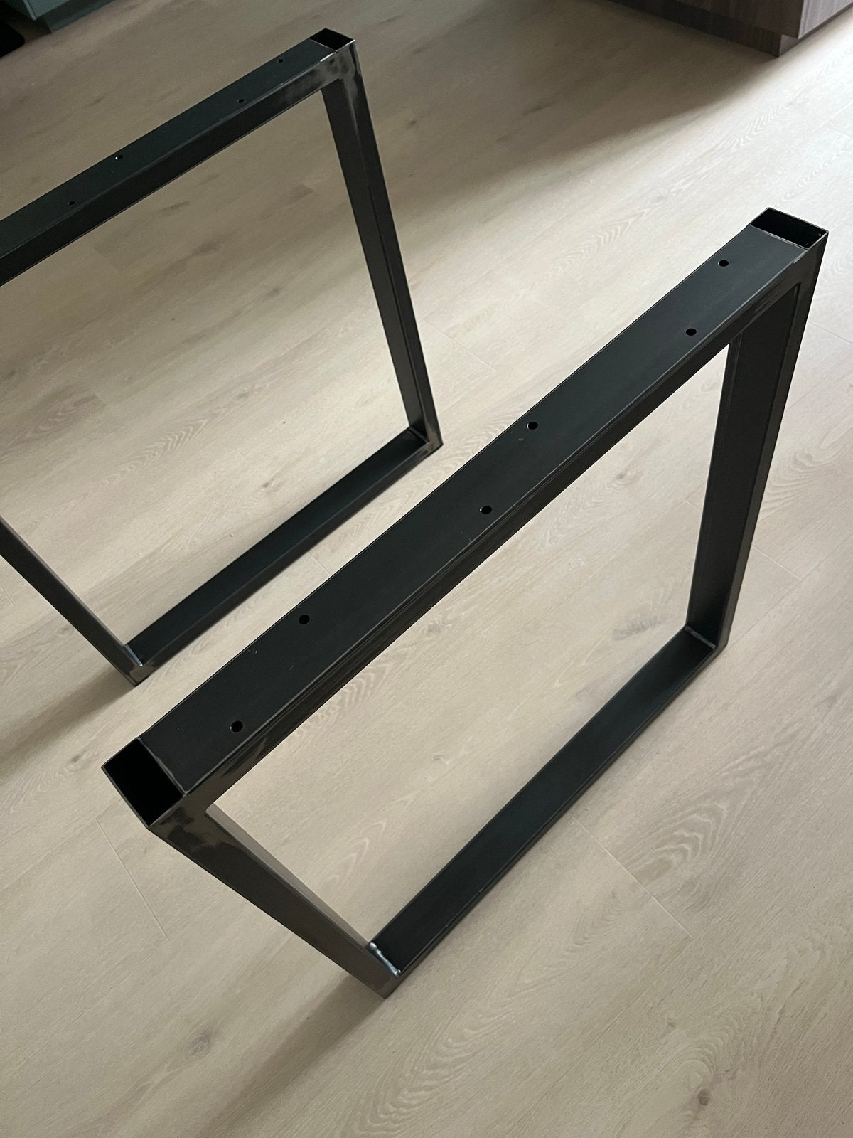 Zwarte stalen tafelpoten, Huis en Inrichting, Ophalen, Tafelpoot, Gebruikt, 50 tot 100 cm